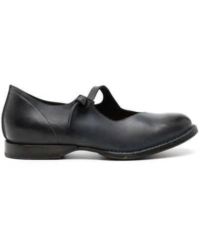 Cherevichkiotvichki Single-strap Leather Flat Court Shoes - Black