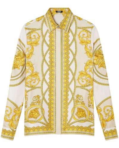 Versace Barocco Silk Shirt - Yellow