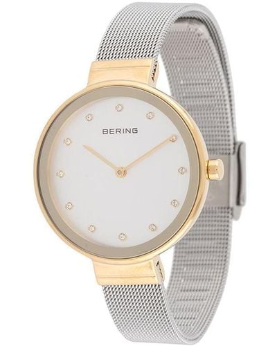 Bering Classic Textured Stud Detail Watch - Metallic