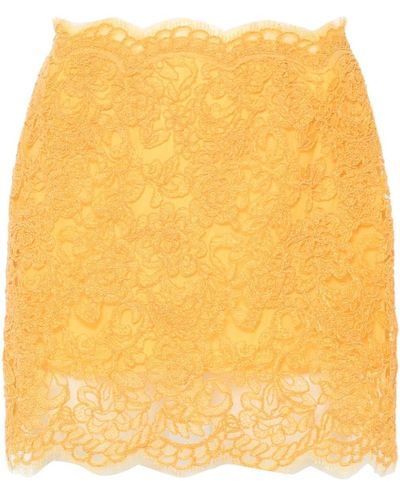 Ermanno Scervino Corded-lace mini skirt - Gelb