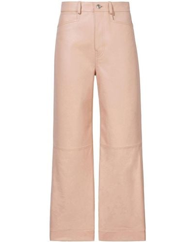 Proenza Schouler Cropped-Hose aus Leder - Pink