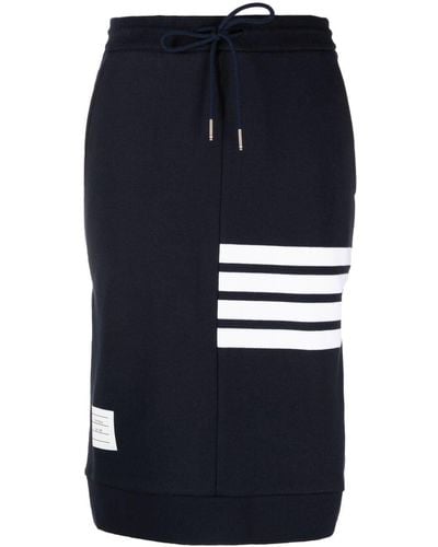 Thom Browne 4-bar Detail Fitted Skirt - Blue
