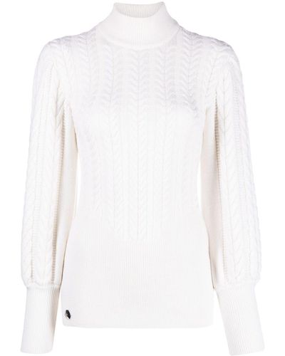 Philipp Plein Long-sleeve Knitted Wool Jumper - White