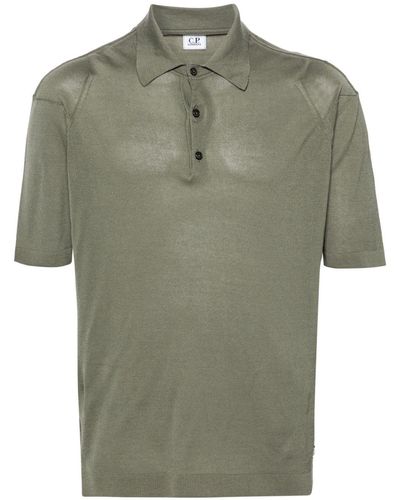 C.P. Company Fine-knit Short-sleeve Polo Shirt - Green