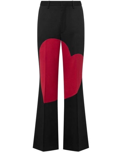 Moschino Heart-motif Flared Trousers - Black