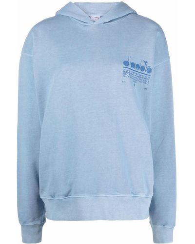 Diadora Hoodie Met Logoprint - Blauw