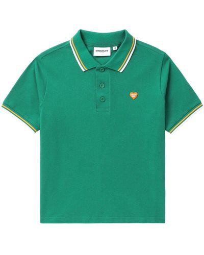 Chocoolate Poloshirt mit Logo-Applikation - Grün