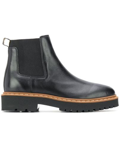 Hogan Leather Ankle Boots - Black