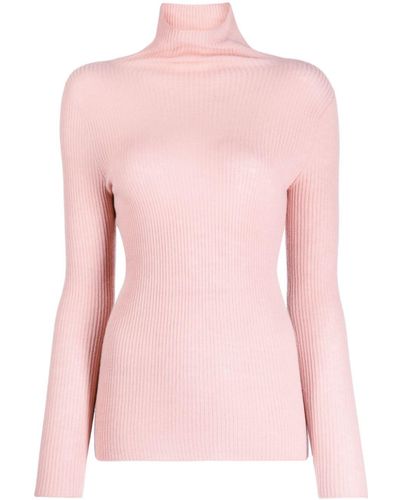 Fabiana Filippi Roll-neck Ribbed-knit Sweater - Pink