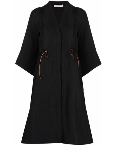 Dorothee Schumacher V-neck Drawstring Shirt Dress - Black