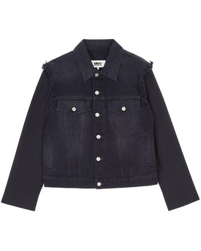 MM6 by Maison Martin Margiela Giacca denim con effetto vissuto - Blu