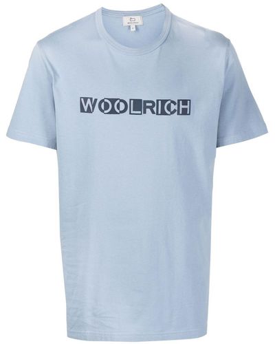 Woolrich T-shirt Met Logoprint - Blauw