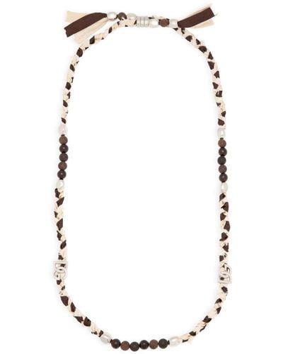 Dolce & Gabbana Braided Interwoven Necklace - White