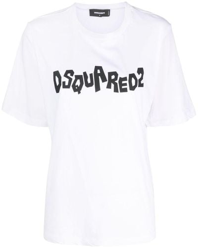 DSquared² T-shirt in cotone con logo - Bianco