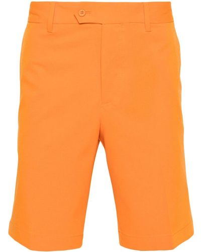 J.Lindeberg Pressed-crease Button-fastening Shorts - Orange