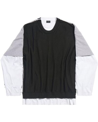 Balenciaga 3B Sports Icon Sweatshirt im Layering-Look - Schwarz