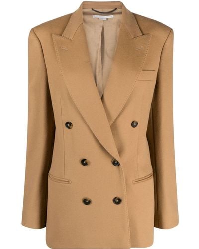 Stella McCartney Double-breasted Wool Blazer - Natural