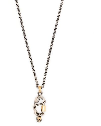 Alexander McQueen スネーク&スカル ネックレス - メタリック
