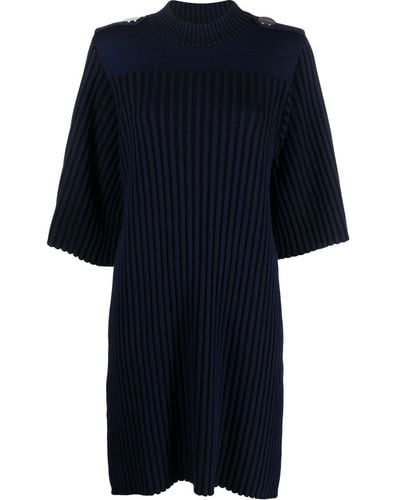 Rodebjer Ribbed Knitted Midi Dress - Blue