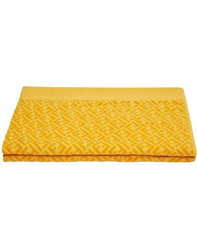 Fendi Ff Logo Beach Towel - Yellow