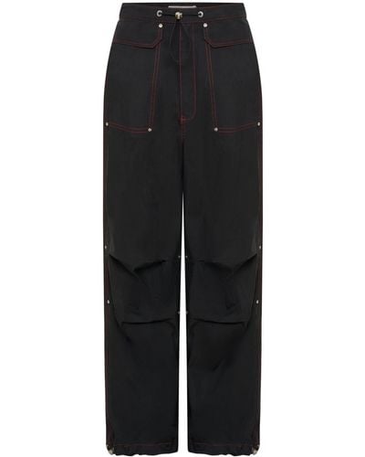 Dion Lee Hongbao Contrast-stitching Wide-leg Trousers - Black