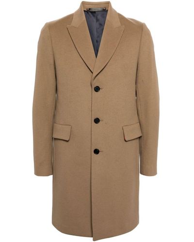 Paul Smith Button-down Single-breasted Coat - Natural