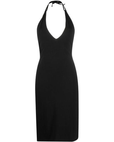 Moschino Logo-print Halterneck Beach Dress - Black