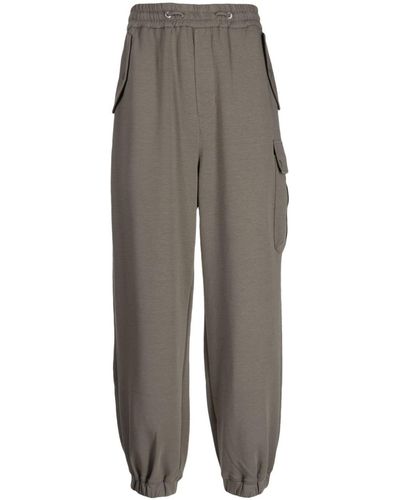 ZZERO BY SONGZIO Panther Drawstring Jersey Track Pants - Gray