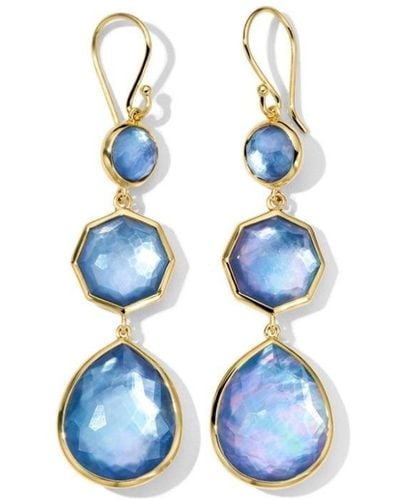 Ippolita 18kt Yellow Gold Rock Candy® Crazy 8s Small Drop Earrings - Blue