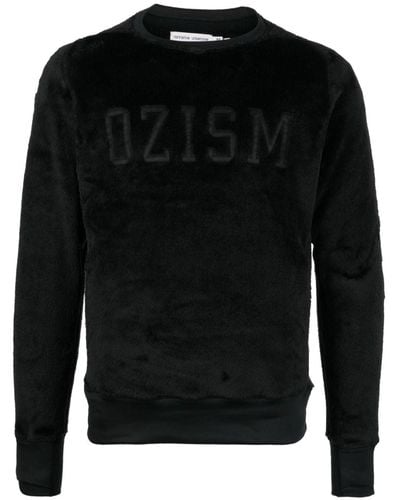 Undercover Logo-embroidered Faux-fur Sweatshirt - Black