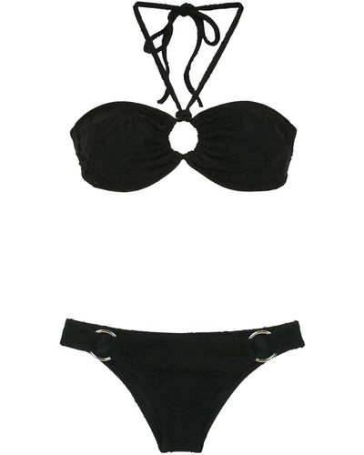 Amir Slama Bikini Set With Cut Details - Black