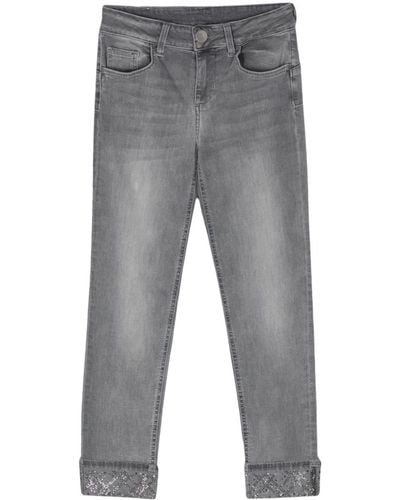 Liu Jo Monroe Mid-rise Cropped Jeans - Grey