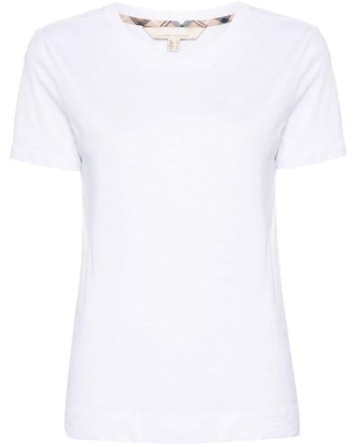 Barbour T-shirt con placca logo - Bianco
