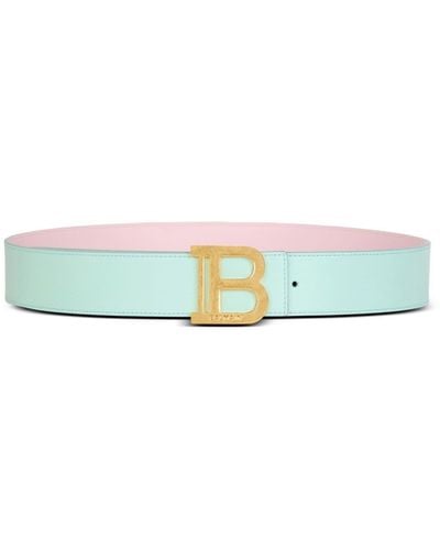 Balmain B-belt Reversible Leather Belt - Blue