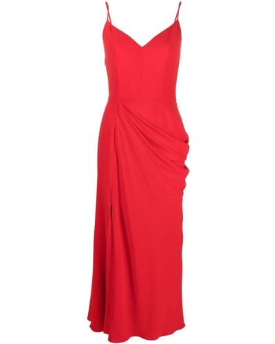 Alexander McQueen Side Slit Midi Dress - Red