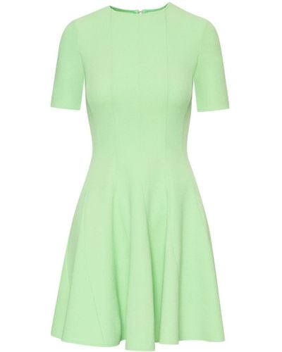 Oscar de la Renta Pleated Short-sleeve Minidress - Green