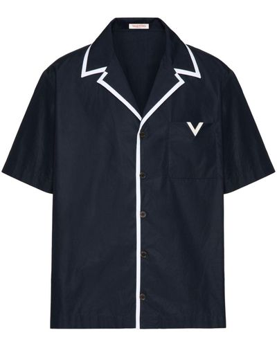 Valentino Garavani V Detail Cotton Shirt - Blue