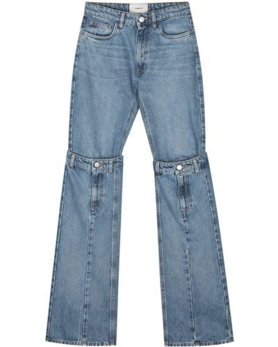 Coperni Halbhohe Wide-Leg-Jeans - Blau