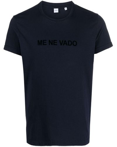 Aspesi T-shirt en coton à imprimé texte - Bleu