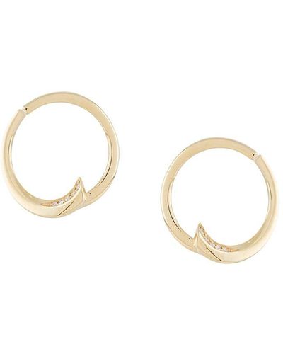 LE STER 18kt Yellow Gold Diamond Pin Wheel Hoop Earrings - Metallic