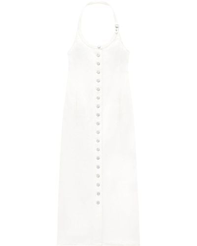 Courreges Halterneck Denim Dress - White