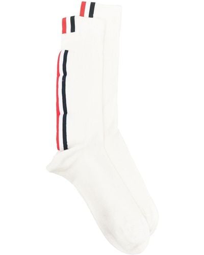 Thom Browne Grosgrain Loop Tab Socks - White