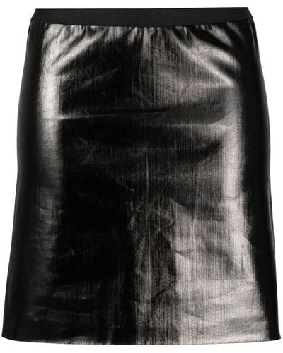 Rick Owens Glossy-finish Short Skirt - Black