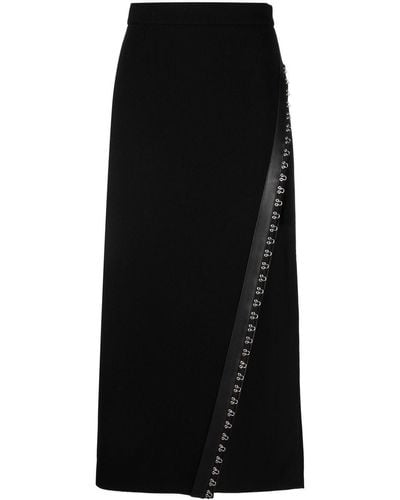 Roberto Cavalli Side-slit Fitted Midi Skirt - Black