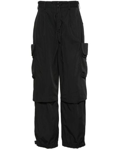 Y-3 Cargo-pockets Twill Trousers - Black