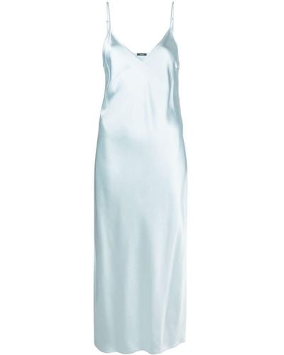 JOSEPH Clea V-neck Silk Satin Slip Dress - Blue