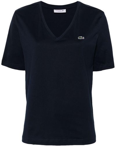 Lacoste Camiseta con logo bordado - Azul