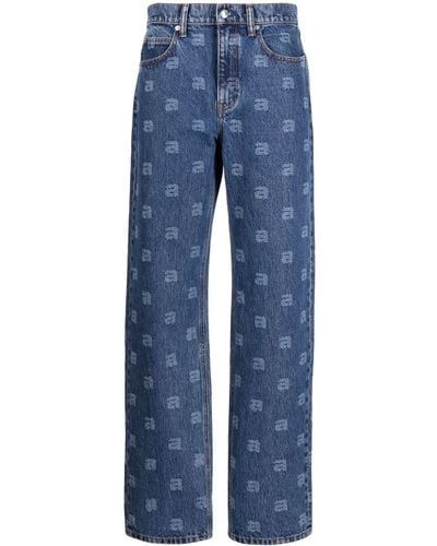 Alexander Wang Straight Jeans With Print - Blue