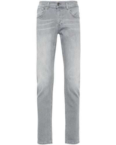 Dondup Low-rise Tapered-leg Jeans - Grey