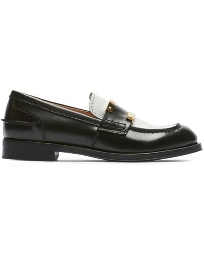 N°21 Logo-plaque Two-tone Loafers - Black